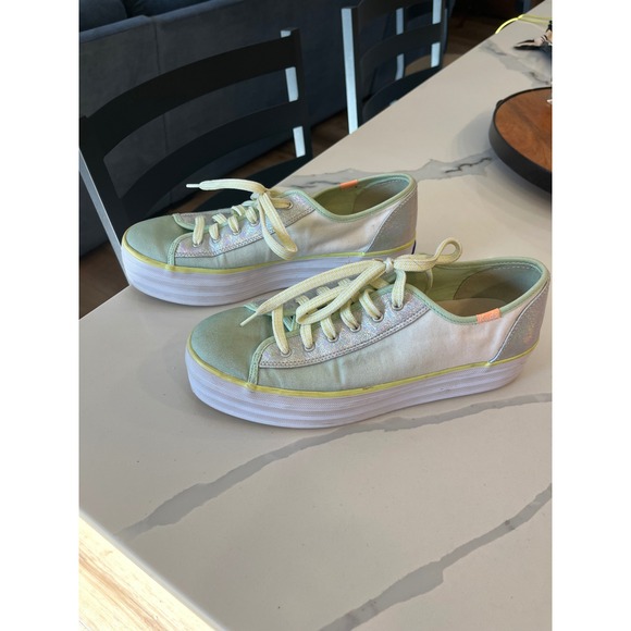 Keds Triple Up Fade Canvas platform sneaker Mint Green Size 9 - Picture 8 of 9